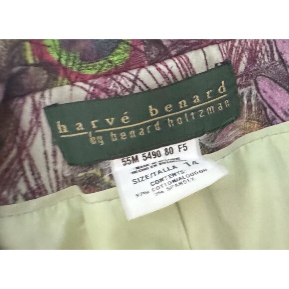 Vintage HARVÉ BENARD Peacock Printed Blazer Jacket Size Medium - Picture 7 of 8